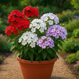 Phlox Dwarf Garden paniculata 'Flame® Trio'